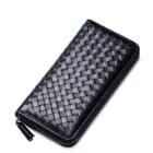 Hot Selling Recommend Woven pattern genuine leather Men Long Wallet