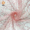 Light Pink Tulle Mesh Lace Fabric Sequined Beads Wedding Dress