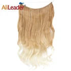 AliLeader Wholesale Price 22" Ombre Color Curly Fish Line Hair Synthetic Clip In Hair Extensions