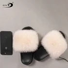 2019 hot sale spring summer fashion cute Pretty women indoor pink fur slippers