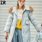 Luxuriant In Design Female Winter Women Down Coat Raccoon Fur