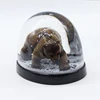 Wholesale plastic snow globe with resin brown bear inside for home decoration