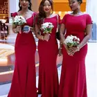 Custom Made Elegant Plus Size Red Mermaid Women Dresses For Bridesmaid