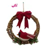 Christmas robin bird wreath decoration