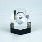 High quality desk crystal clock trophy for business gift