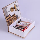 Small cute house design book shape wooden house model toy