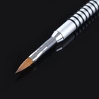 Custom logo eco paint 3d carved pen crystal silver nail acrylic brush kolinsky acrylic nail brushes