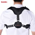 Boodun Black Adjustable Posture Back Shoulder Supports Belt Strap Posture Corrector