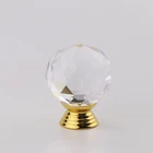 Furniture Hardware clear diamond crystal acrylic shining door knob handle with zinc base