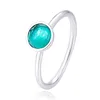 Most popular 925 sterling silver 3 A crystal dome shape birthstone blank bezel ring