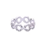 Moda Bijoux Joyas Wholesale Korea Silver Ring Hollowed Out Circle Crystal Ring Bridal Jewelry Engagement Couple Ring