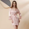 Pyjamas robe polyester pink silk