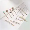 2019 New Bohemian Glass Crystal Hair Pins Clips for Women Girls Za Jewelry Wedding Gift Trendy Barrette Shell Flower Hair Pin