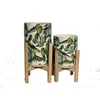 2 assortment pine apple decal ceramic planter pot decorative ceramic flower pots with pedestal flower pots for livingroom