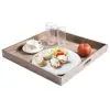 Large Shabby Square Wood Serving Tray for Breakfast