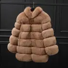 China factory winter women's camel coats mink fake fur coats for ladies