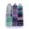 Wholesale 3-4cm small high quality Natural rainbow fluorite crystal stone wand point for feng shui home decoration