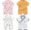 New Japan Style Baby Knimono Clothes Kids Toddler Lace-up Romper Unisex Baby Summer Shortsleeve Clothing