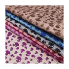 skull pattern polyester printed glitter pu leather fabric
