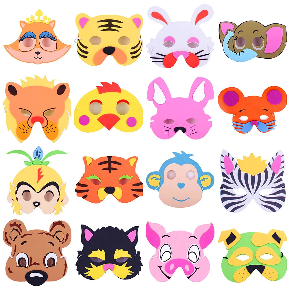 Barato juego de fiesta de dibujos animados EVA máscara Animal para niños