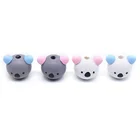 Wholesale Cute Wooden Koala Head Wood Beads Accessories for Baby Pacifier Sensory Jewelry Making