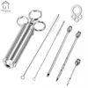 2oz large capacity seasoning meat injector marinade syringe 304 stainless steel kit with 3 marinade needles and cleaning bush