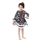 Girls Flower Print Clothes Baby Boutique Cotton Dress Children Floral Dress