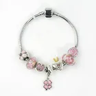 High Quality European Style Murano Glass Bead Love Bracelet