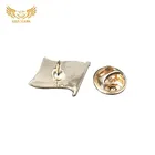 Matte Silver Embossed Military Cap Badge Lapel Pin With Screw And Nut