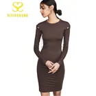 Wholesale long sleeve cotton bandage fitness women dress