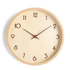 Custom 10 12 Inch Round Real Wood Wall Clock Living Room Furniture Decore Clock