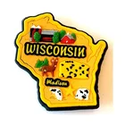 Amazon Hot Sales Custom America Wisconsin Tourist Souvenir 3D Soft PVC Fridge Magnet