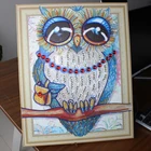5D Diy Diamond Painting kit Home Decoration Cross Stitch Crystal Diamond Full Round Drill Owl Art for Adult Contains Frame