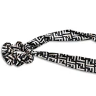 High Quality Hair Scrunchies Custom Print Hair Coil ties Silk Satin Headband Fancy Elastic Hair band Headwear Wrap