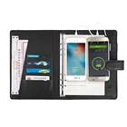 New style business planner loose-leaf binding office Diary Book Notepad pu leather custom logo Powerbank Notebook