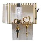 Heart Shaped Wine Bottle Corkscrew And Stopper Wedding Favor