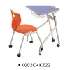 Colleges universities training plastic desks and chairs with wheels