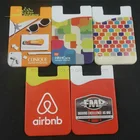 Heat transfer printing adhesive stickers mobile card holder fashionable full color silicone smart cell phone case wallet