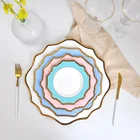 Pink Wedding Charger Plate 13 inch porcelain Dinning Dish Home Use and Decoration