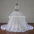 XF16096 sexy deep v neckline gothic western lace wedding ball gown dress