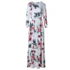 Wholesale Fashion design floral print Women long sleeve Plus Size Maxi Dress