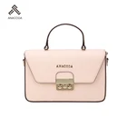 Buying Agent Promotional Embossed Pu Leather Pink Detachable Strap Hand Bag For Ladies