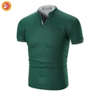 wholesale Men Casual Clothes tshirt Summer New Arrival Solid Color Men's Short Sleeve Stand Collar polo shirt
