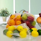 Reusable produce small net mesh fruit packaging mesh bag