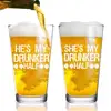 16oz Custom Logo Sandblast Printing Engraved Clear Pint Beer Glass