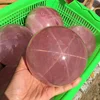 Wholesale large natural rose quartz crystal gem stones balls sphere with star light ray