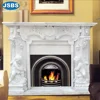 Modern Large Marble Carving Fireplaces With Little Angel