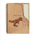 Antique Wood Hard Cover Planner with Wooden Notebook Dotted, Squared, Ruled, Blank Pages