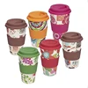Wholesale eco-friendly reusable biodegradable bamboo fiber coffee tea drinking cup with lid custom logo