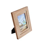 Home Decoration Coarse Wood boy and girl brown line photo frame